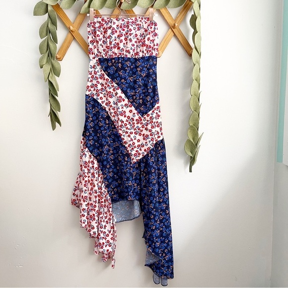 Lulu’s Floral Strapless Midi Dress - Picture 5 of 15